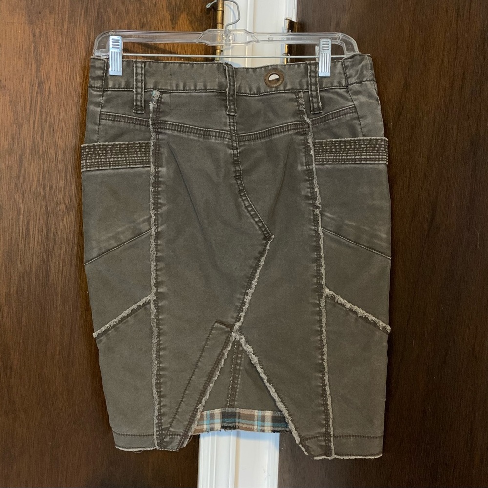 Vintage FREE PEOPLE brown denim mini Skirt - Picture 2 of 8